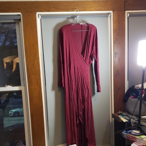 GAP Burgundy Wrap Dress XXL - Picture 1 of 4